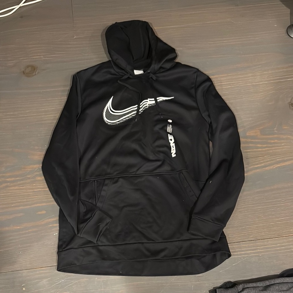Black Nike Hoodie with White Logo